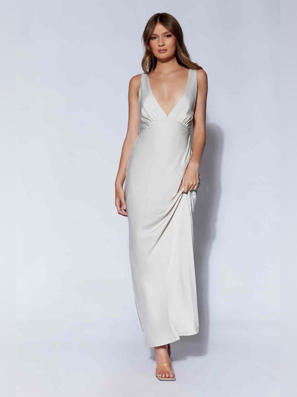 Meshki Nadia Cowl Back Dress Silver